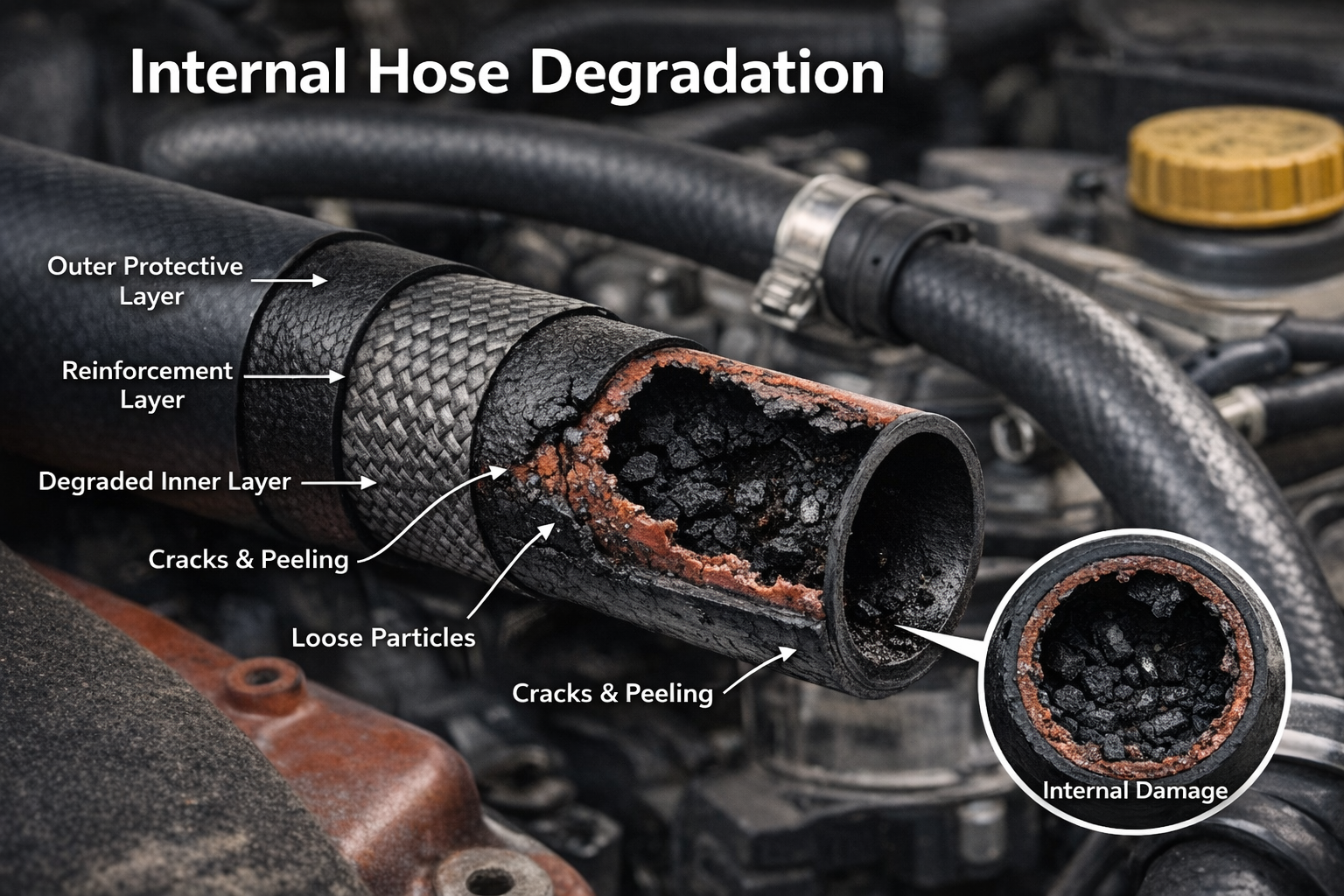 پوسیدگی داخلی شیلنگ خودرو